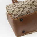 GUCCI GG Canvas Bamboo Hand Bag Beige 112526 Auth 164925-13