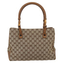 GUCCI GG Canvas Bamboo Hand Bag Beige 112526 Auth 164925-2