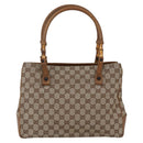GUCCI GG Canvas Bamboo Hand Bag Beige 112526 Auth 164925-3