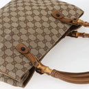 GUCCI GG Canvas Bamboo Hand Bag Beige 112526 Auth 164925-6