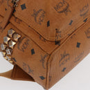 MCM Logogram Vicetos Backpack PVC Leather Brown Gold Auth 164927-12