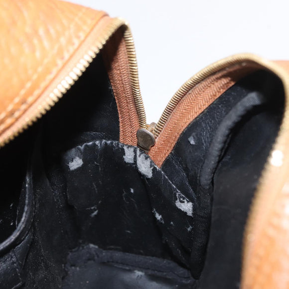 MCM Logogram Vicetos Backpack PVC Leather Brown Gold Auth 164927