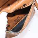 MCM Logogram Vicetos Backpack PVC Leather Brown Gold Auth 164927-23