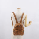 MCM Logogram Vicetos Backpack PVC Leather Brown Gold Auth 164927-24
