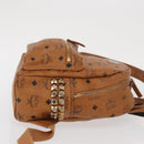 MCM Logogram Vicetos Backpack PVC Leather Brown Gold Auth 164927-4