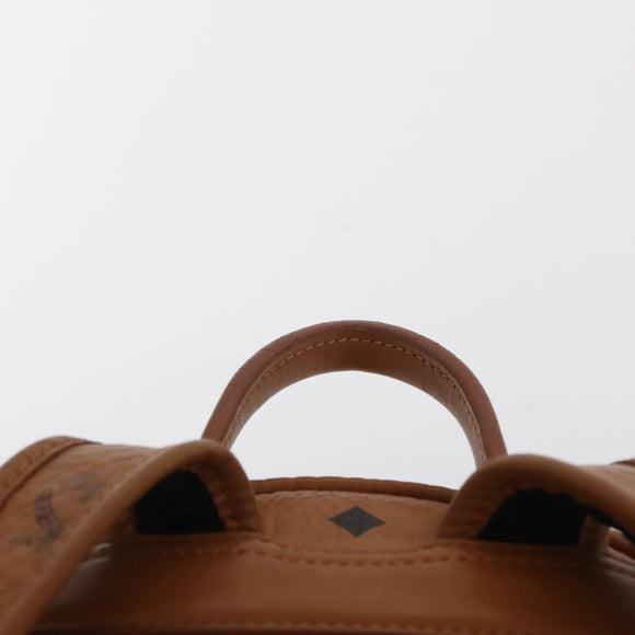 MCM Logogram Vicetos Backpack PVC Leather Brown Gold Auth 164927