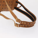 MCM Logogram Vicetos Backpack PVC Leather Brown Gold Auth 164927-9