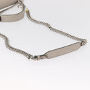 FENDI Chain Canai Shoulder Bag Leather 2way Gray Silver Auth 164928-10