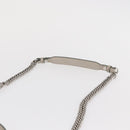 FENDI Chain Canai Shoulder Bag Leather 2way Gray Silver Auth 164928-14