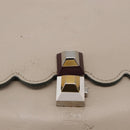 FENDI Chain Canai Shoulder Bag Leather 2way Gray Silver Auth 164928-19