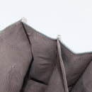 FENDI Chain Canai Shoulder Bag Leather 2way Gray Silver Auth 164928-22