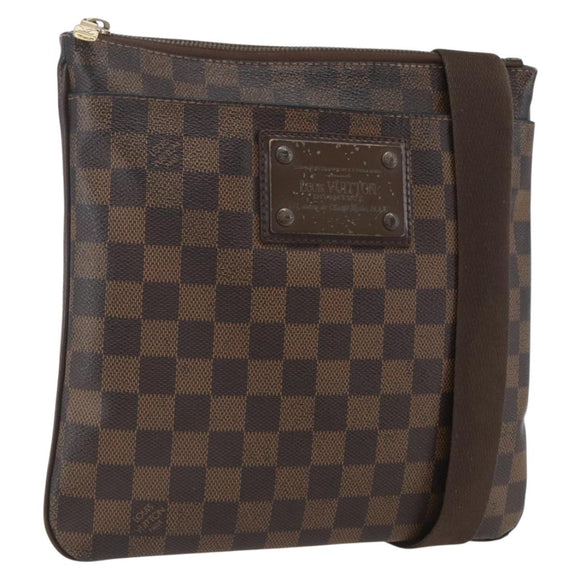 LOUIS VUITTON Damier Ebene Pochette Platt Brooklyn Bag N41100 LV Auth 164929