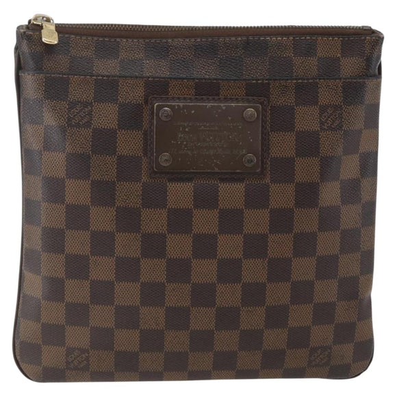 LOUIS VUITTON Damier Ebene Pochette Platt Brooklyn Bag N41100 LV Auth 164929