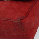 Christian Dior Canage Shoulder Bag Red Gold Auth 164930-9