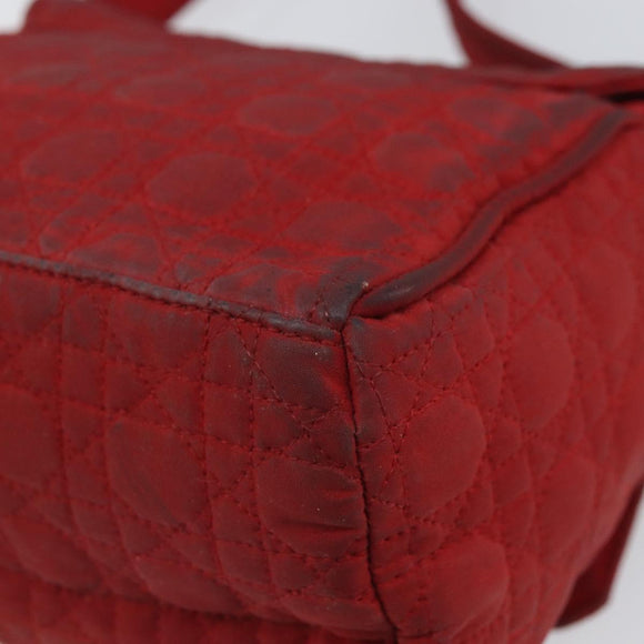 Christian Dior Canage Shoulder Bag Red Gold Auth 164930