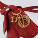 Christian Dior Canage Shoulder Bag Red Gold Auth 164930-10