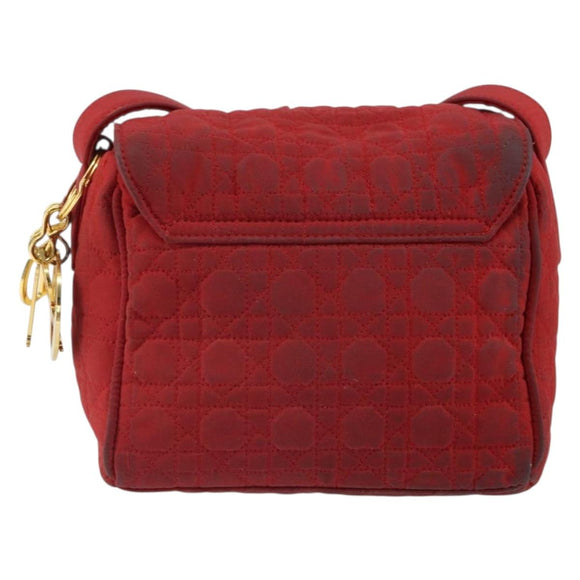 Christian Dior Canage Shoulder Bag Red Gold Auth 164930