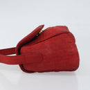 Christian Dior Canage Shoulder Bag Red Gold Auth 164930-4