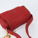 Christian Dior Canage Shoulder Bag Red Gold Auth 164930-6