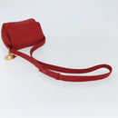 Christian Dior Canage Shoulder Bag Red Gold Auth 164930-7