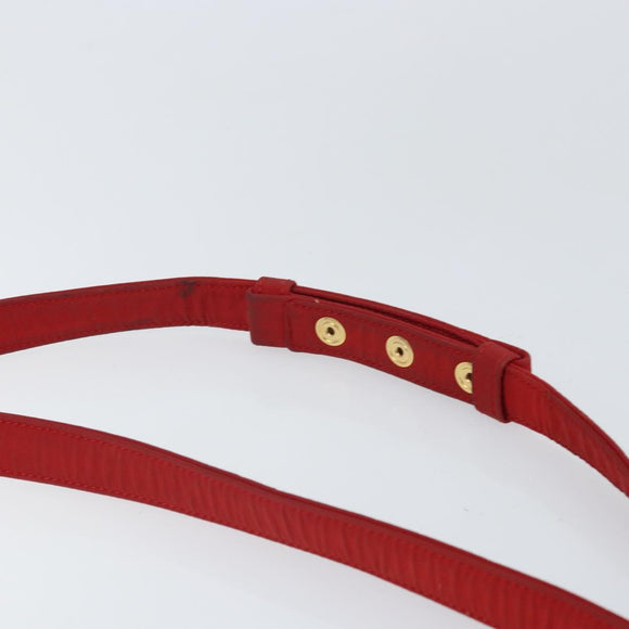 Christian Dior Canage Shoulder Bag Red Gold Auth 164930