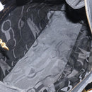 Salvatore Ferragamo Vala Chain Tote Bag Canvas Black Gold Auth 164931-16