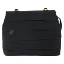 Salvatore Ferragamo Vala Chain Tote Bag Canvas Black Gold Auth 164931-2