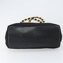 Salvatore Ferragamo Vala Chain Tote Bag Canvas Black Gold Auth 164931-9