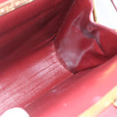CARTIER Must Line Shoulder Bag Leather Bordeaux Gold Auth 164936-17