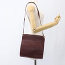 CARTIER Must Line Shoulder Bag Leather Bordeaux Gold Auth 164936-19