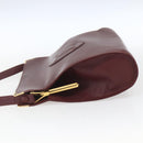 CARTIER Must Line Shoulder Bag Leather Bordeaux Gold Auth 164936-4