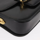CELINE Shoulder Bag Leather Black Gold Auth 164937-10