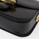 CELINE Shoulder Bag Leather Black Gold Auth 164937-11