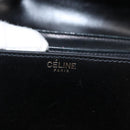 CELINE Shoulder Bag Leather Black Gold Auth 164937-16
