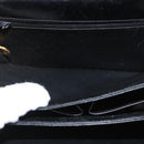 CELINE Shoulder Bag Leather Black Gold Auth 164937-21