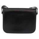 CELINE Shoulder Bag Leather Black Gold Auth 164937-3