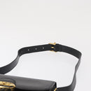 CELINE Shoulder Bag Leather Black Gold Auth 164937-8