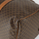 CELINE Macadam Canvas Boston Bag PVC Leather Brown Gold Auth 164941-10