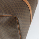 CELINE Macadam Canvas Boston Bag PVC Leather Brown Gold Auth 164941-11