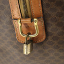 CELINE Macadam Canvas Boston Bag PVC Leather Brown Gold Auth 164941-16