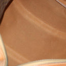 CELINE Macadam Canvas Boston Bag PVC Leather Brown Gold Auth 164941-18