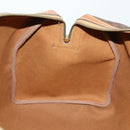 CELINE Macadam Canvas Boston Bag PVC Leather Brown Gold Auth 164941-19