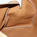 CELINE Macadam Canvas Boston Bag PVC Leather Brown Gold Auth 164941-20
