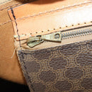 CELINE Macadam Canvas Boston Bag PVC Leather Brown Gold Auth 164941-22