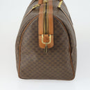 CELINE Macadam Canvas Boston Bag PVC Leather Brown Gold Auth 164941-5