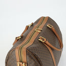 CELINE Macadam Canvas Boston Bag PVC Leather Brown Gold Auth 164941-6