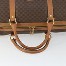 CELINE Macadam Canvas Boston Bag PVC Leather Brown Gold Auth 164941-7