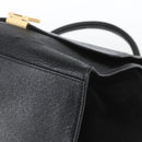 CELINE Trapeze Handtas Leer Suède Zwart Goud Authentiek 164944-8
