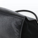 CELINE Trapeze Hand Bag Leather Suede Black Gold Auth 164944-16