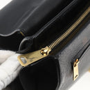CELINE Trapeze Handtas Leer Suède Zwart Goud Authentiek 164944-9